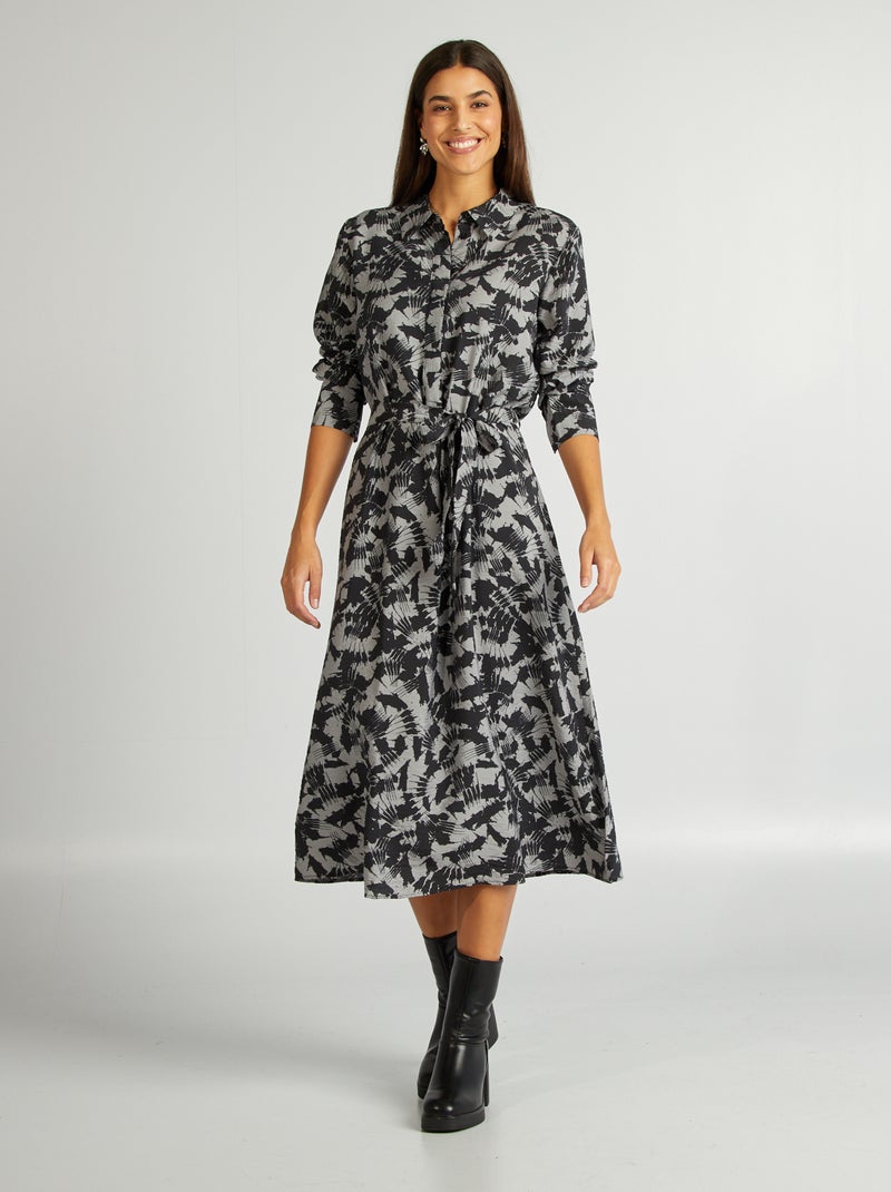 Robe chemise imprimée 'JDY' Gris - Kiabi