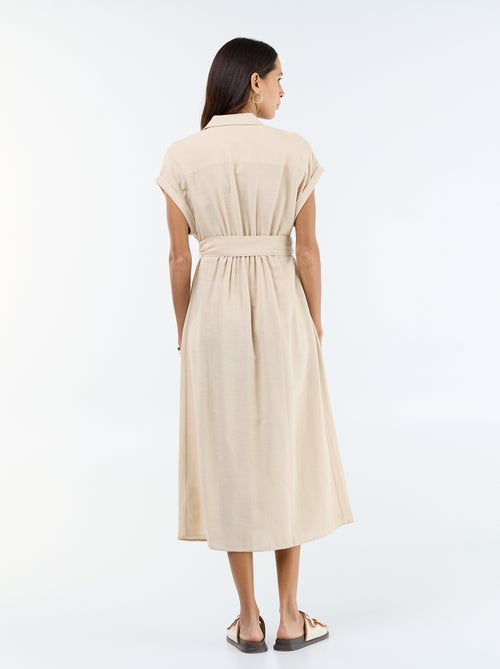 Robe chemise longue à manches courtes - Kiabi Robe chemise longue à manches courtes - Kiabi