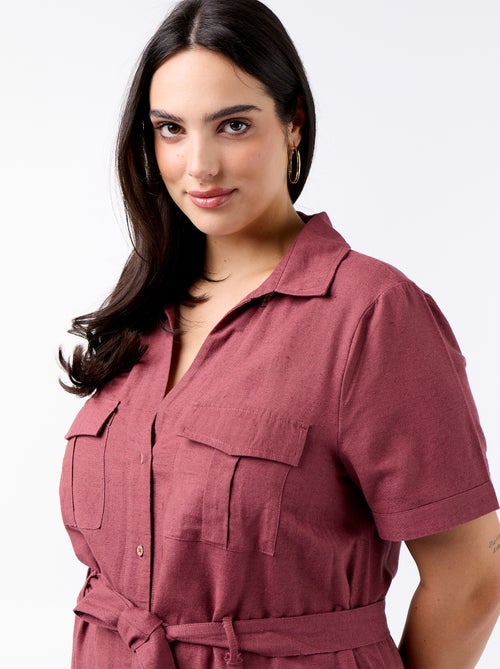 Robe chemise longue avec ceinture à nouer - Kiabi Robe chemise longue avec ceinture à nouer - Kiabi