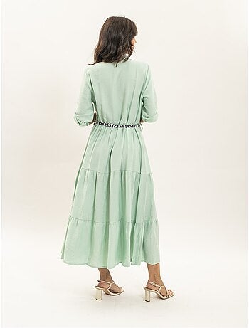 Robe chemise longue avec ceinture itonia