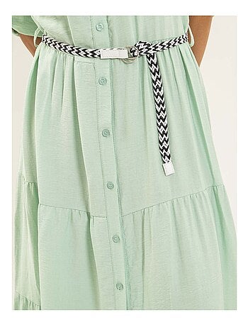 Robe chemise longue avec ceinture itonia