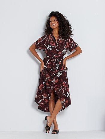 Robe chemise longue imprimée