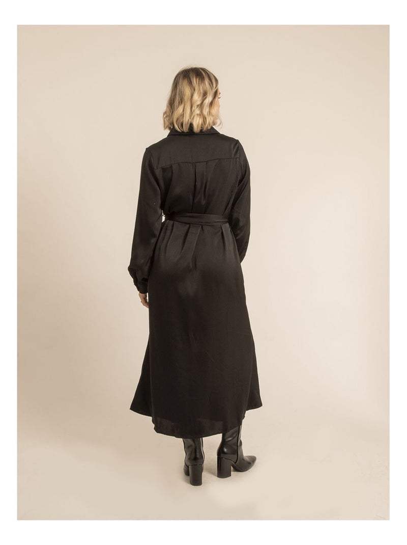 Robe chemise longue ISELINE Noir - Kiabi