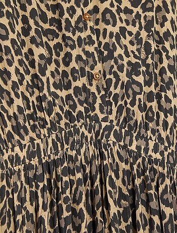 Robe chemise longue léopard - collection facile à enfiler