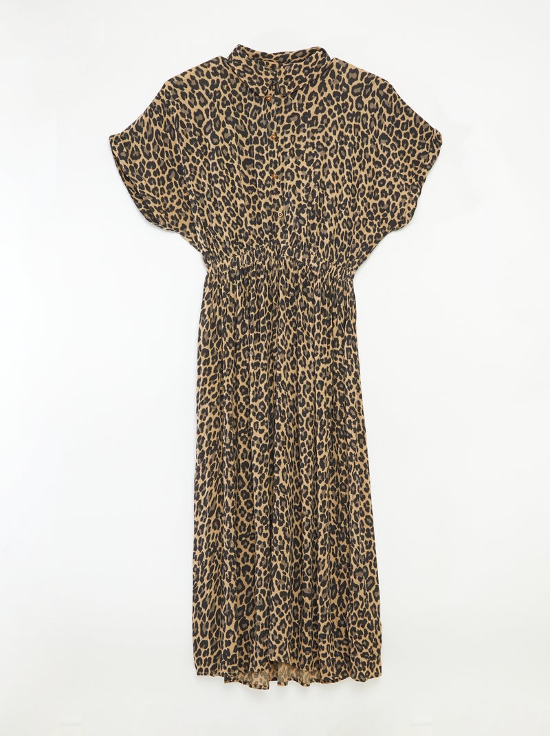 Robe chemise longue léopard - collection facile à enfiler Léopard - Kiabi
