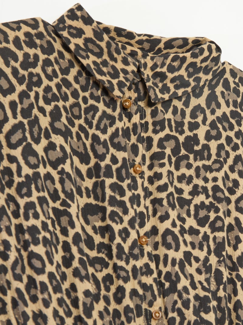 Robe chemise longue léopard - collection facile à enfiler Léopard - Kiabi