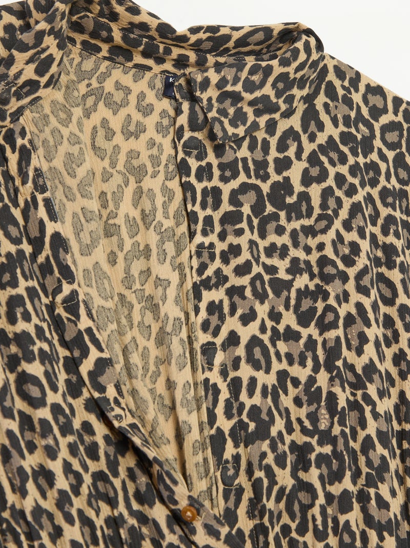 Robe chemise longue léopard - collection facile à enfiler Léopard - Kiabi