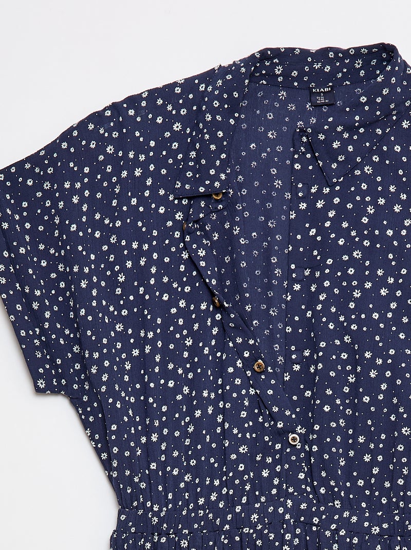 Robe chemise longue léopard - So Easy Bleu - Kiabi