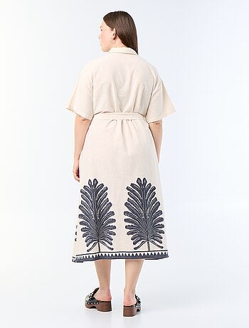 Robe chemise longue manches courtes
