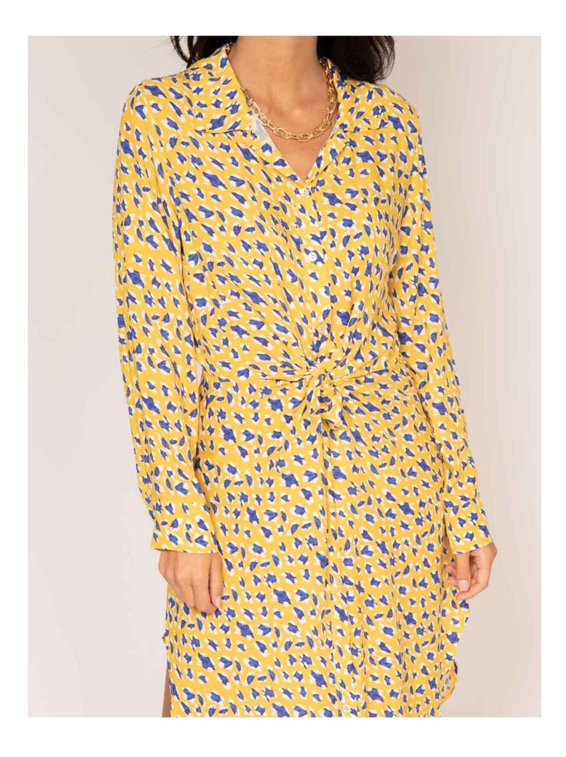 Robe chemise longue motifs IGIRL Jaune - Kiabi