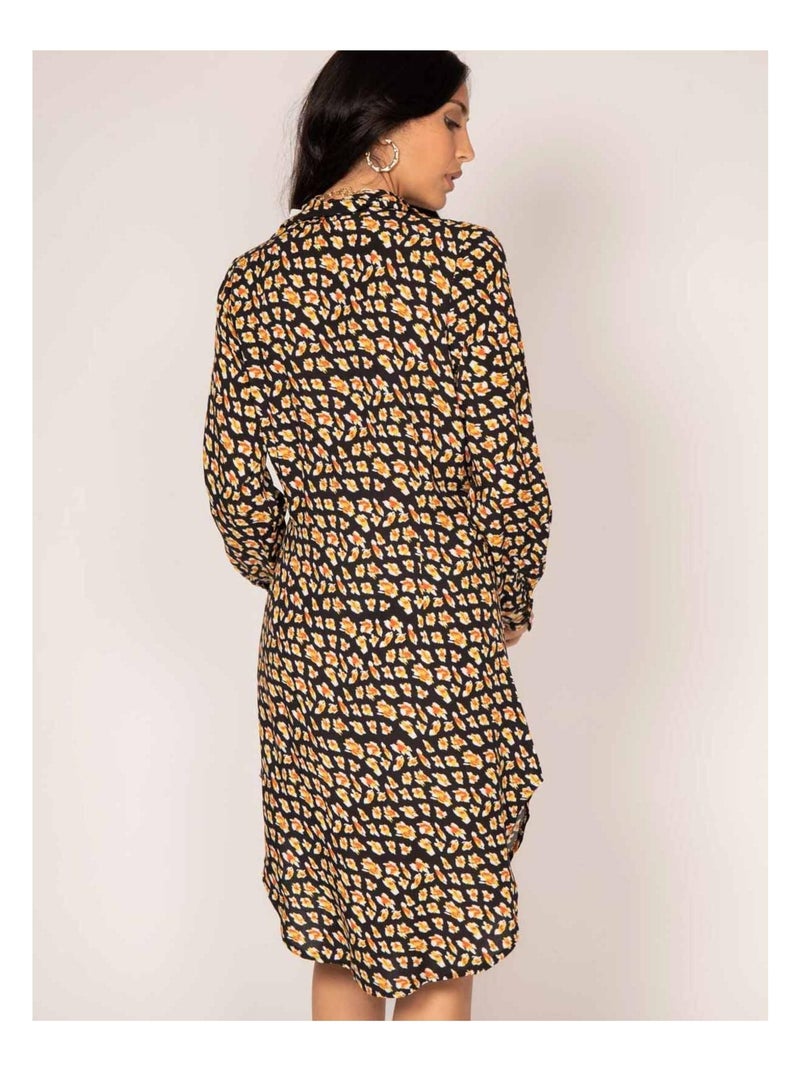 Robe chemise longue motifs IGIRL Noir - Kiabi