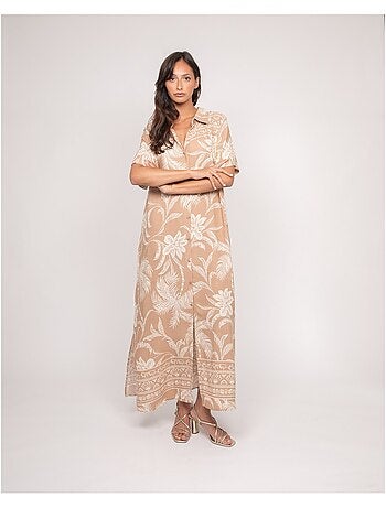 Robe chemise longue motifs iliago
