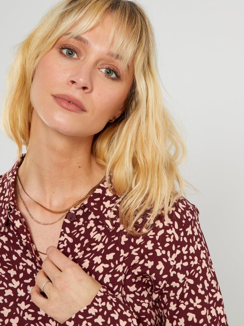 Robe chemise longue Rouge - Kiabi