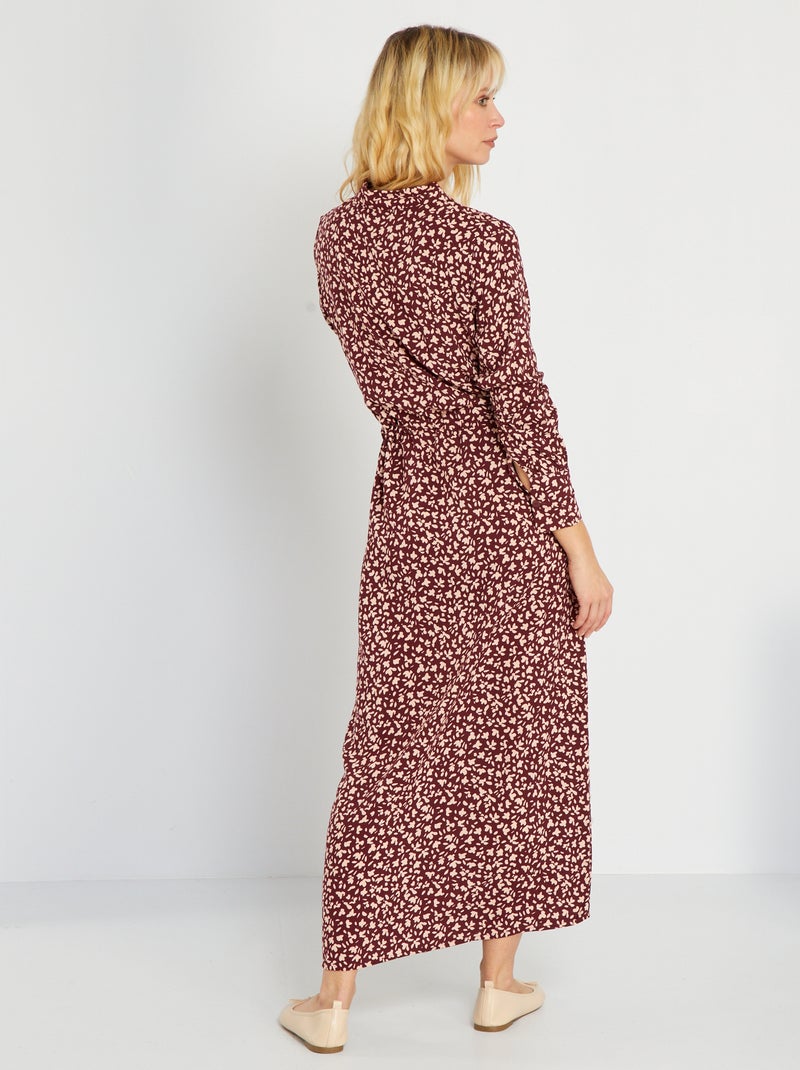 Robe chemise longue Rouge - Kiabi