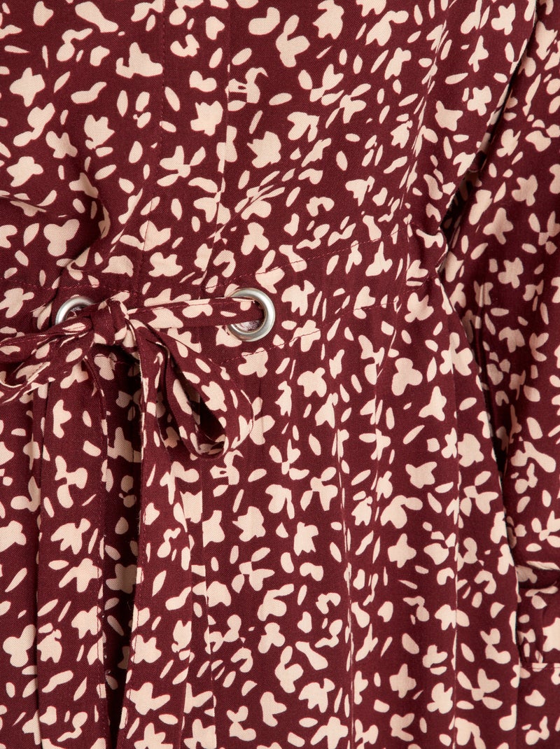 Robe chemise longue Rouge - Kiabi