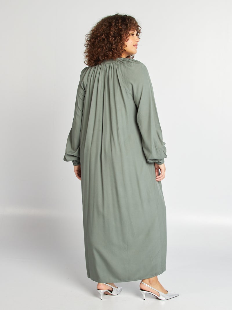 Robe chemise longue Vert - Kiabi