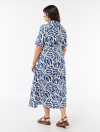 Robe chemise manches courtes à motif
