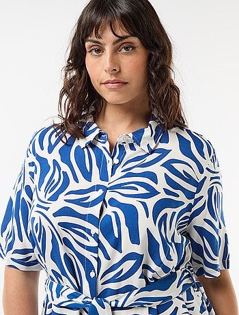 Robe chemise manches courtes à motif