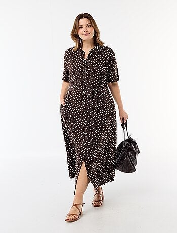 Robe chemise manches courtes à motif