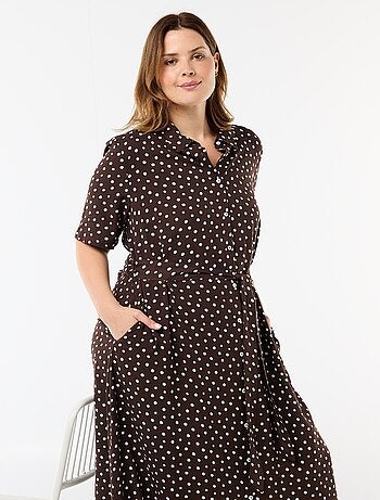 Robe chemise manches courtes à motif