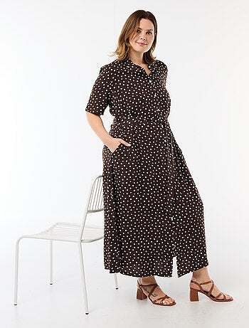 Robe chemise manches courtes à motif