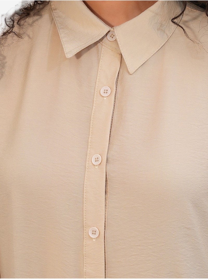 Robe chemise maxi ample bdart Beige argile - Kiabi