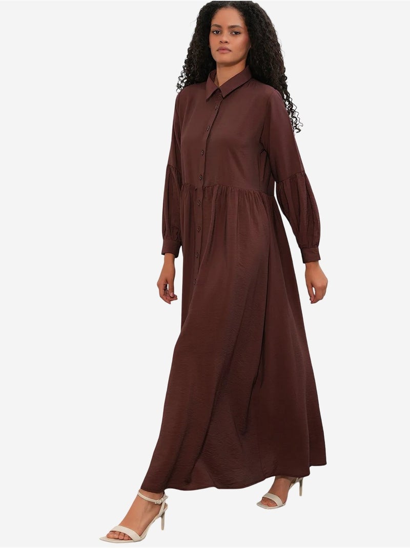 Robe chemise maxi ample bdart Marron - Kiabi