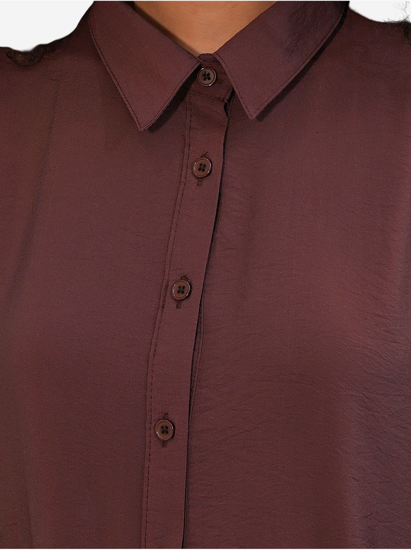 Robe chemise maxi ample bdart Marron - Kiabi