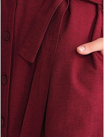 Robe chemise mi-longue avec fermeture à nouer et détails accessoires mixray