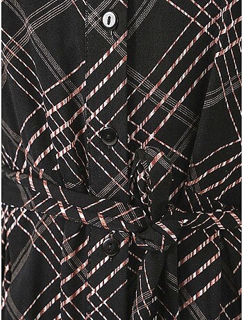 Robe chemise midi à carreaux avec fermeture boutonnée bdart