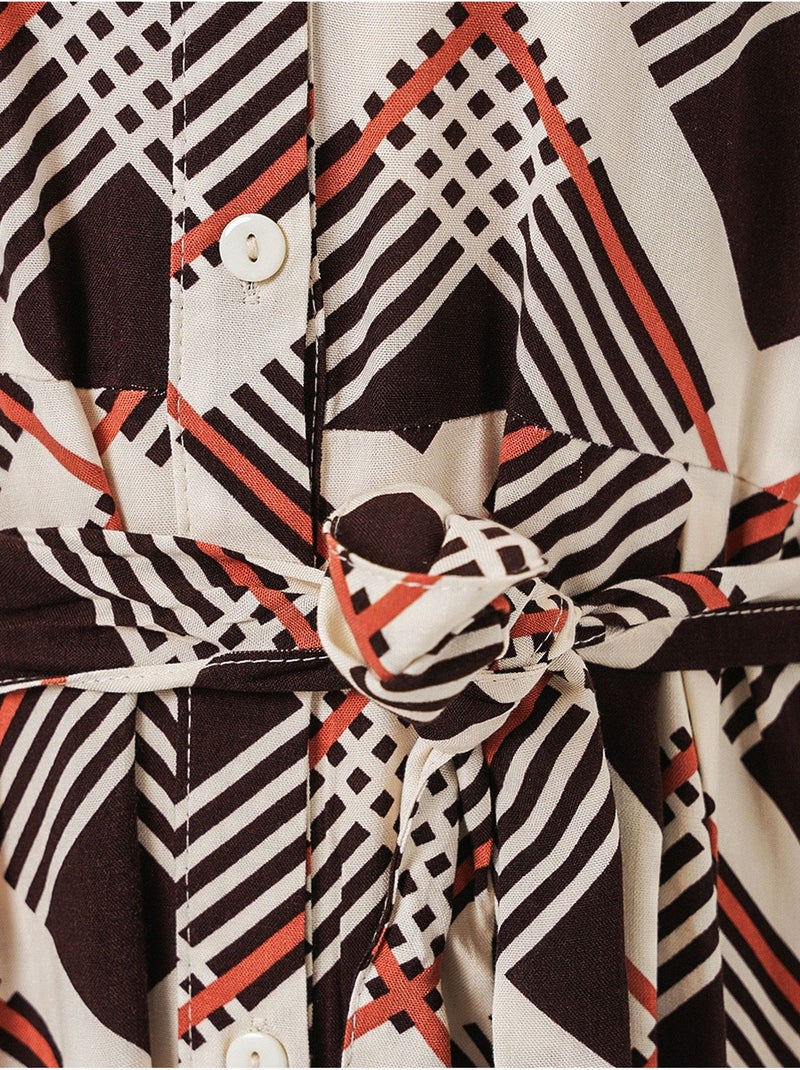 Robe chemise midi à carreaux avec fermeture boutonnée bdart Marron - Kiabi