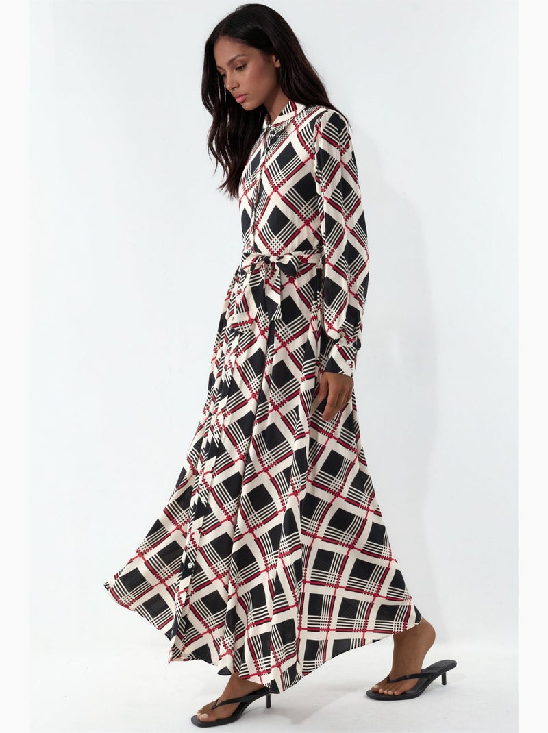 Robe chemise midi à carreaux avec fermeture boutonnée bdart Multicolore - Kiabi