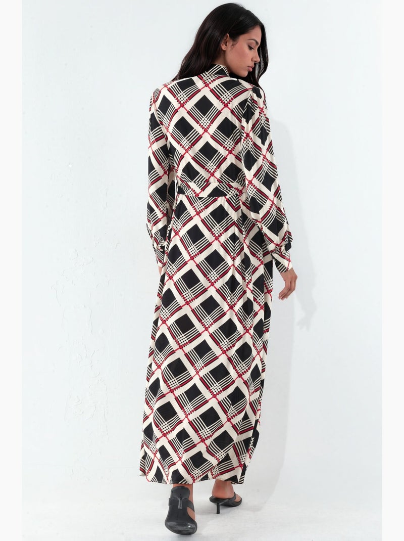 Robe chemise midi à carreaux avec fermeture boutonnée bdart Multicolore - Kiabi