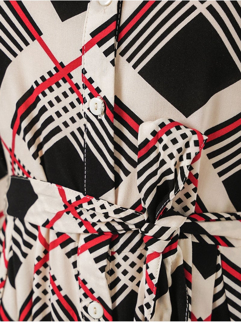 Robe chemise midi à carreaux avec fermeture boutonnée bdart Multicolore - Kiabi