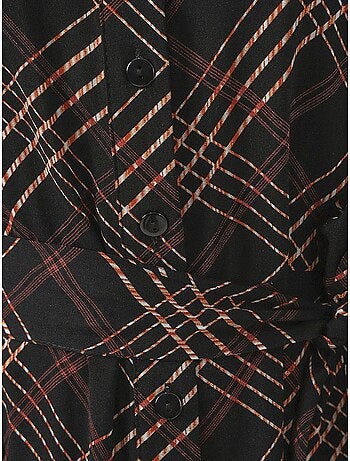Robe chemise midi à carreaux avec fermeture boutonnée bdart