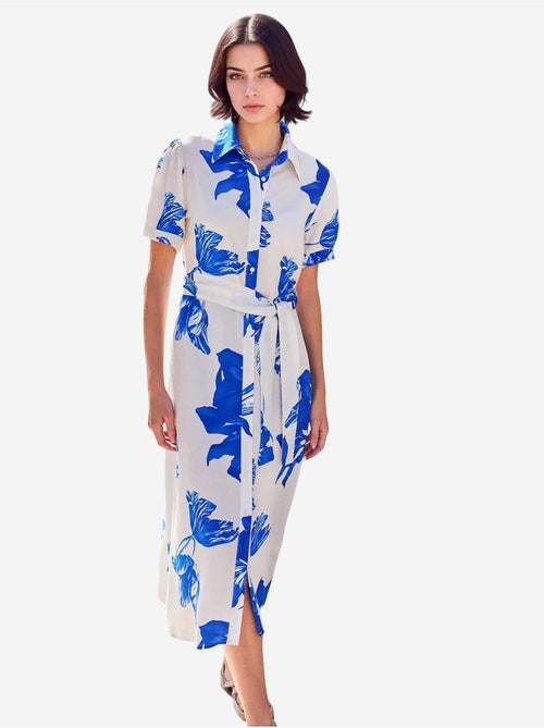 Robe-chemise midi à imprimé zèbre et ceinture bdart - Kiabi Robe-chemise midi à imprimé zèbre et ceinture bdart - Kiabi