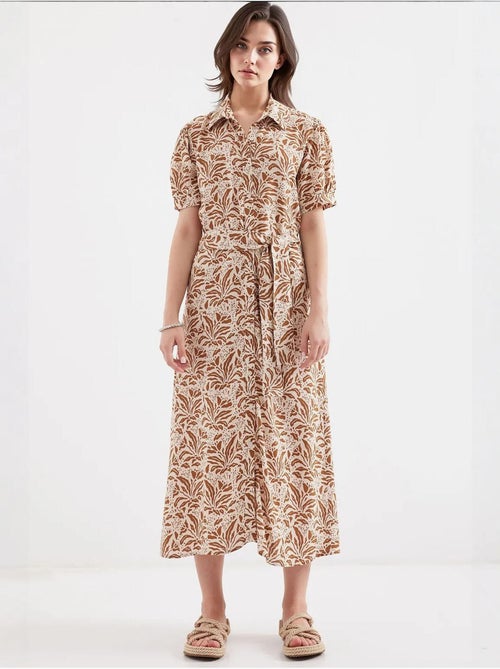 Robe-chemise midi à imprimé zèbre et ceinture bdart - Kiabi