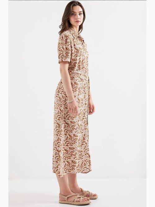 Robe-chemise midi à imprimé zèbre et ceinture bdart - Kiabi