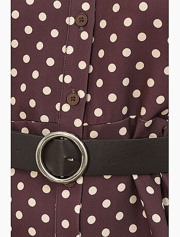 Robe chemise midi à pois avec ceinture bdart