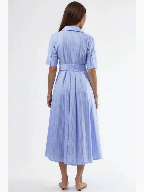 Robe chemise midi à rayures avec ceinture busem - Kiabi Robe chemise midi à rayures avec ceinture busem - Kiabi