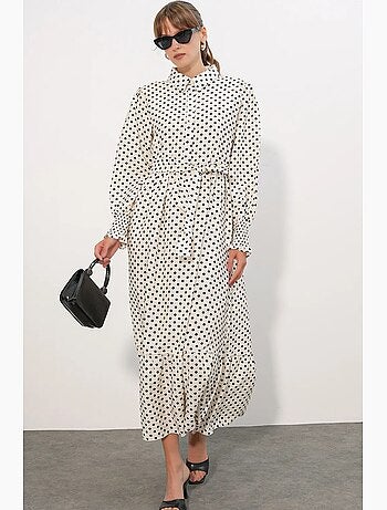Robe-chemise midi ceinturée à motif cachemire bdart