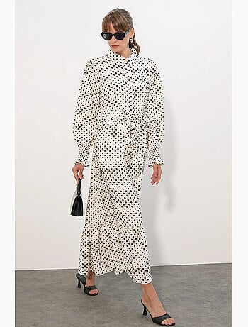 Robe-chemise midi ceinturée à motif cachemire bdart