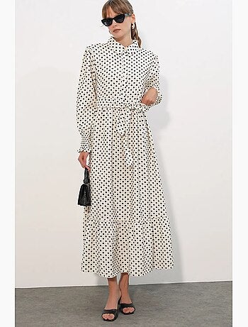 Robe-chemise midi ceinturée à motif cachemire bdart