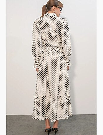 Robe-chemise midi ceinturée à motif cachemire bdart