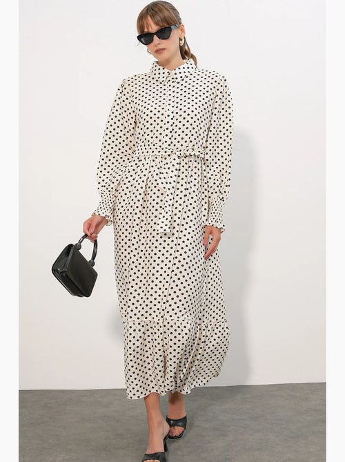 Robe-chemise midi ceinturée à motif cachemire bdart - Kiabi Robe-chemise midi ceinturée à motif cachemire bdart - Kiabi