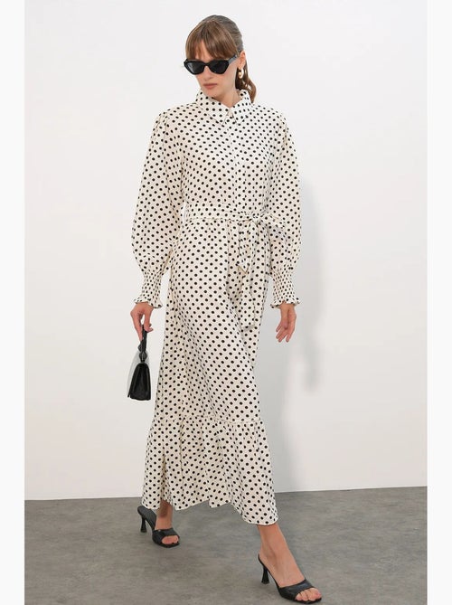 Robe-chemise midi ceinturée à motif cachemire bdart - Kiabi Robe-chemise midi ceinturée à motif cachemire bdart - Kiabi
