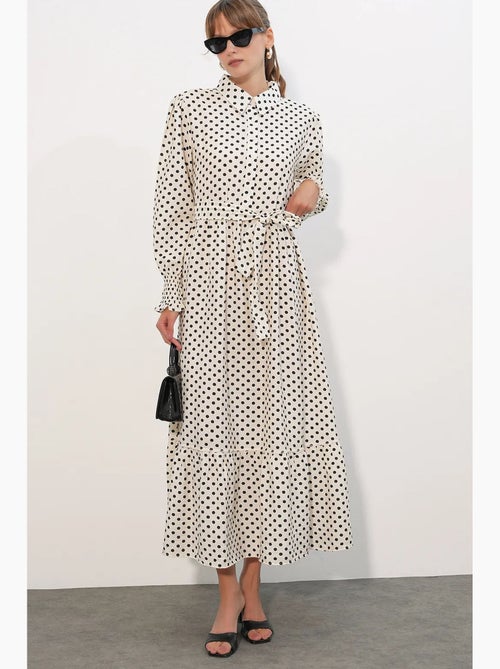 Robe-chemise midi ceinturée à motif cachemire bdart - Kiabi Robe-chemise midi ceinturée à motif cachemire bdart - Kiabi
