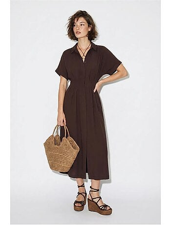 Robe chemise midi cintrée lucci