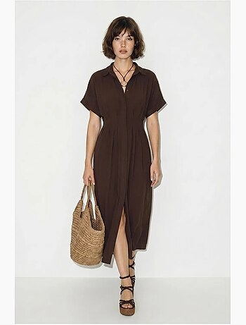 Robe chemise midi cintrée lucci