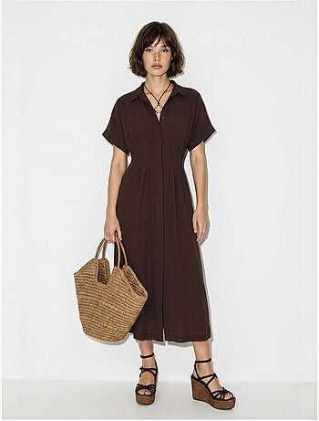Robe chemise midi cintrée lucci